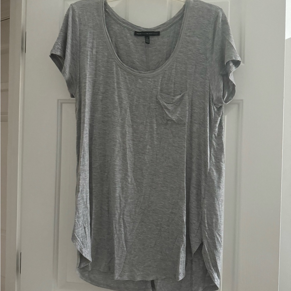 White House Black Market Gray Short Sleeve Tee